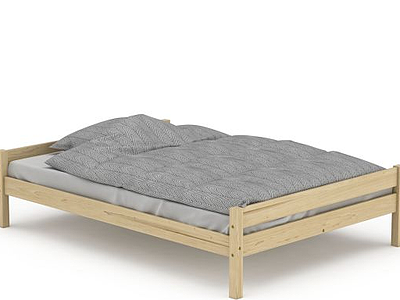 3d单人床免费模型