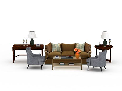 3d布艺沙发茶几组合免费模型
