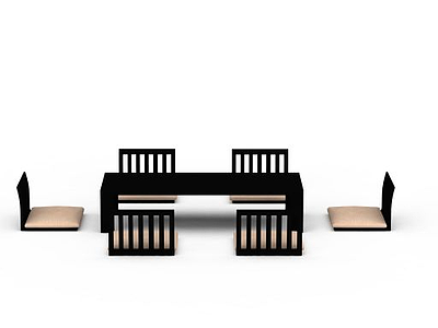 3d日式桌椅组合免费模型