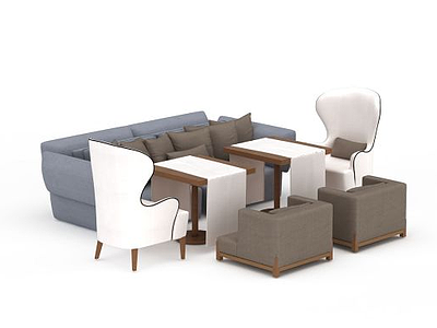 现代布艺休闲沙发模型3d模型