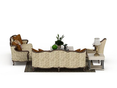 欧式风格沙发组合模型3d模型