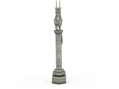 石柱子模型3d模型