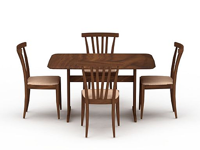 家庭餐厅桌椅模型