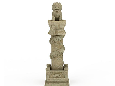 石狮子雕塑模型3d模型