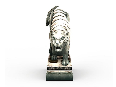 老虎雕塑模型3d模型