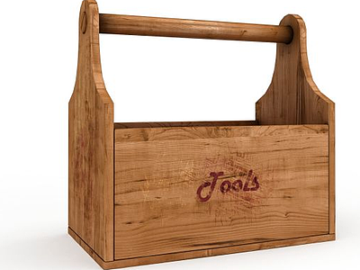 3d古代木质食盒模型