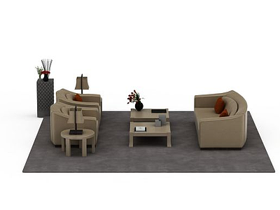 布艺沙发组合模型3d模型