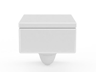 白色陶瓷方形马桶模型3d模型