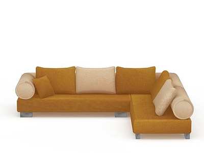 3d现代拼色沙发模型