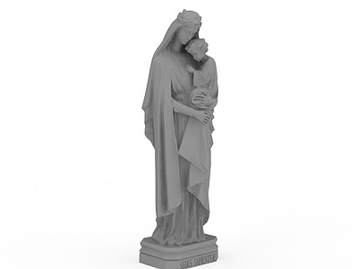 3d圣母玛利亚雕塑免费模型