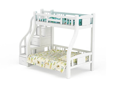 3d简约风格儿童床免费模型