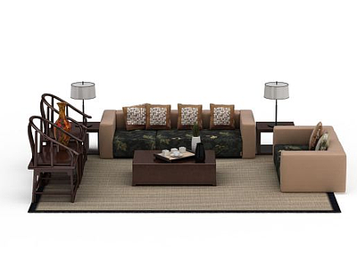 3d客厅中式沙发免费模型
