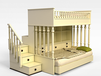 3d儿童床模型