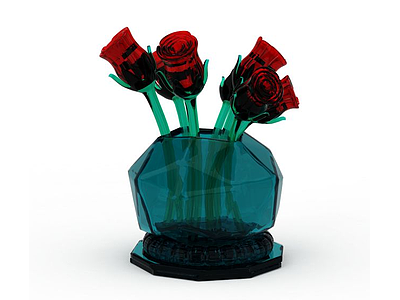 玫瑰插花模型3d模型