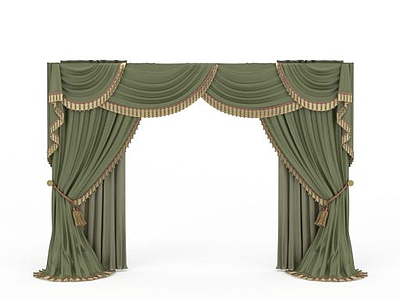 欧式风格窗帘模型