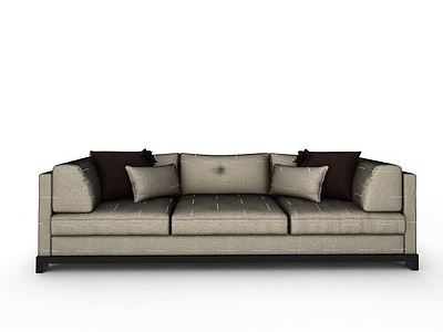 现代布艺长沙发模型3d模型