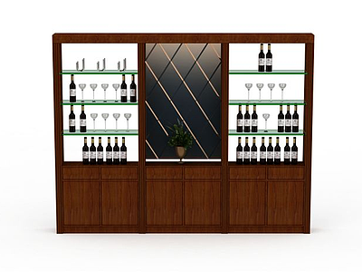 欧式风格酒柜模型3d模型