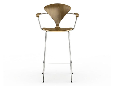 3d现代木质吧椅模型