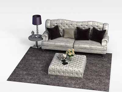 现代布艺沙发组合模型3d模型