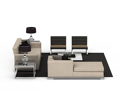 现代客厅休闲沙发模型3d模型
