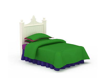 3d现代简易单人床免费模型