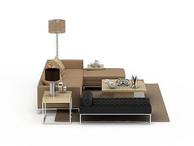 3d现代风格转角沙发免费模型