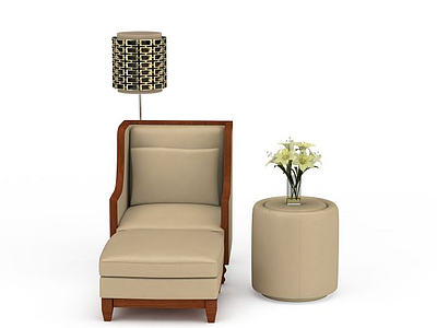 现代单人休闲沙发模型3d模型