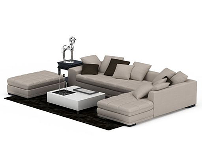 3d客厅转角沙发组合免费模型