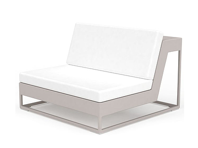 时尚创意白色休闲沙发长椅模型3d模型