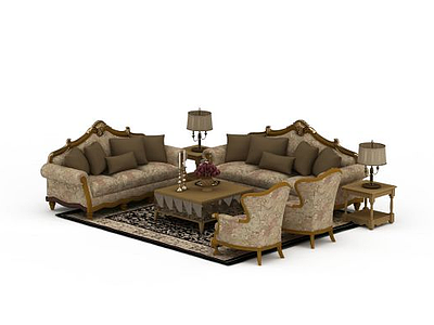 3d欧式风格沙发组合免费模型