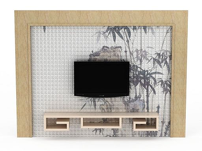 3d客厅电视背景墙免费模型