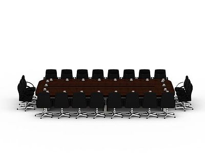 大型会议桌椅组合模型3d模型