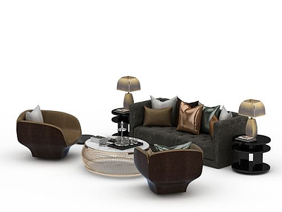 室内桌椅组合模型3d模型