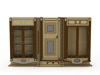 双开门储物柜模型3d模型