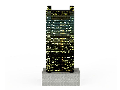 城市夜景建筑楼宇模型3d模型