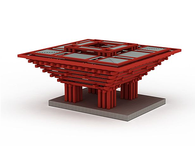 知名建筑世博会中国馆模型3d模型