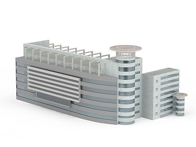 3d商业建筑配楼模型