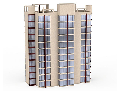 3d住宅楼高层建筑免费模型