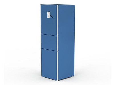 3d蓝色冰箱免费模型