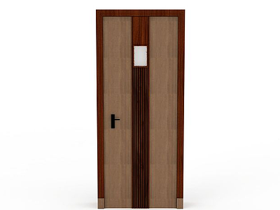 原木卧室门模型3d模型