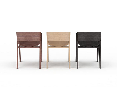 3d现代实木休闲椅子模型