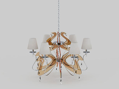 现代客厅装饰吊灯模型3d模型