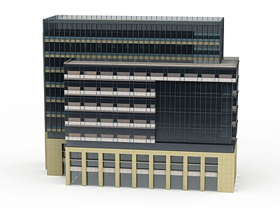 商业办公楼配楼模型3d模型