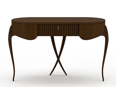 欧式实木办公桌模型3d模型