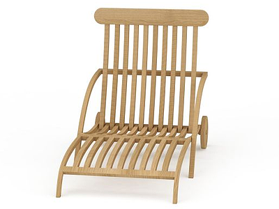 3d庭院木头椅子模型