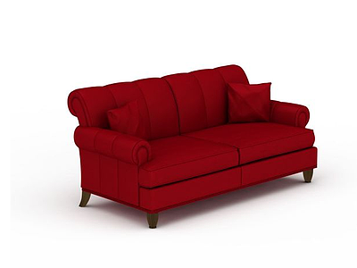 红色双人沙发模型3d模型