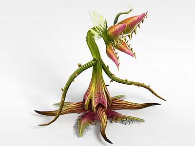 3d游戏元素植物花模型