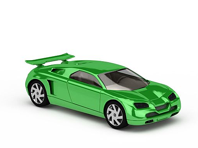 3d绿色跑车模型