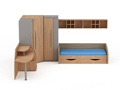 3d卧室桌椅组合模型