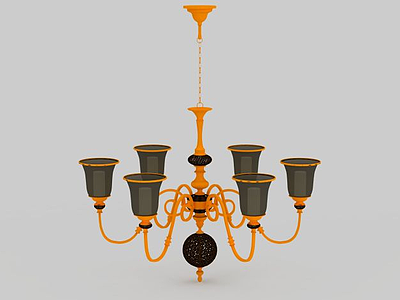 3d橘色吊灯免费模型